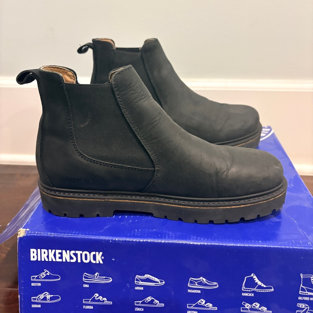 Birkenstock Black Nubuck Leather Chelsea Boots